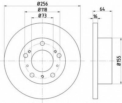 HELLA PAGID 8dd355101121 -  Тормозной диск